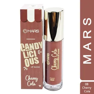 MARS Candylicious Sheer Lip Gloss – Hydrating & High Shine 4ml (Cherry Cola 08)